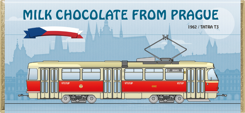90-PRG-33 Tramvaj Tatra T3 (1962) | mléčná čokoláda 32%