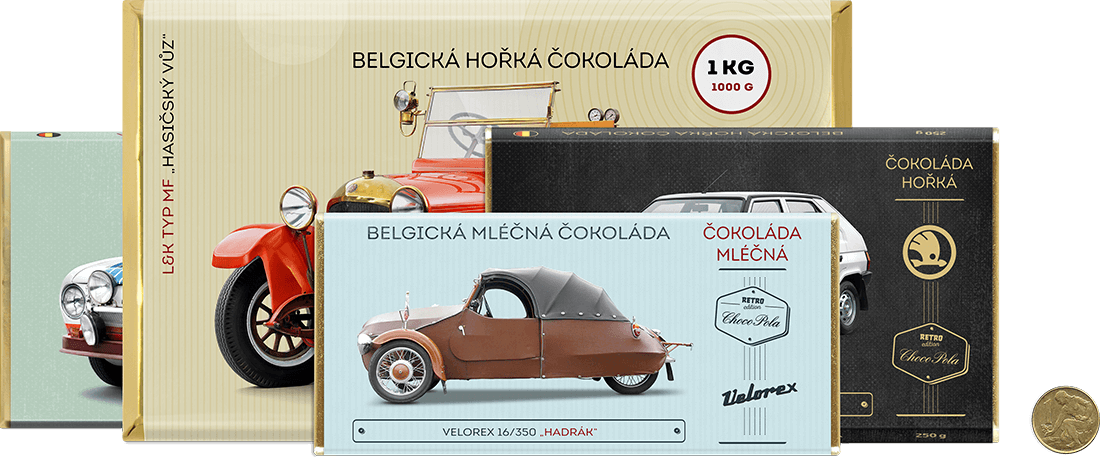 Retro čokolády - automobily